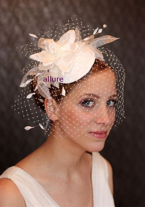 Wedding Ivory Birdcage Veil Bridal Ivory Birdcage Veil Etsy Uk