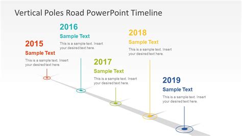 Vertical Poles Road Powerpoint Timeline Slidemodel