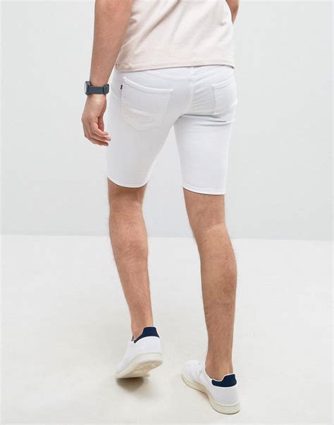 Pin By Ryan Bolden On Mens White Shorts Mens White Shorts Skinny Denim Super Skinny