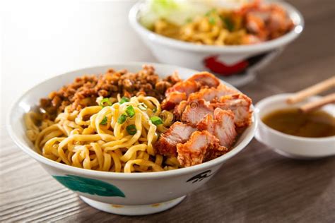 Kolo Mee Is A Sarawak Malaysian Dish Of Dry Noodles Tossed In A Savoury