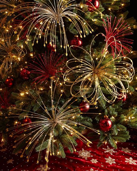 Firework Christmas Tree Decorations Beaded Holiday Picks Neiman