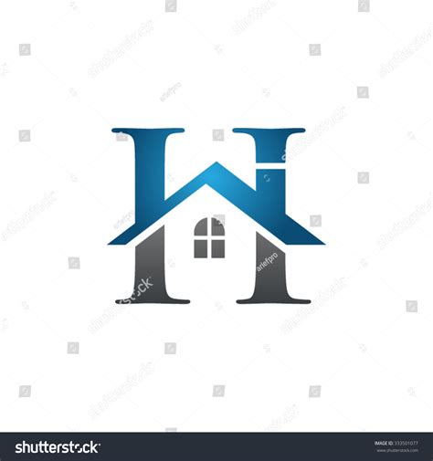 H Letter Roof Shape Logo Blue Stock Vector 333501077 Shutterstock
