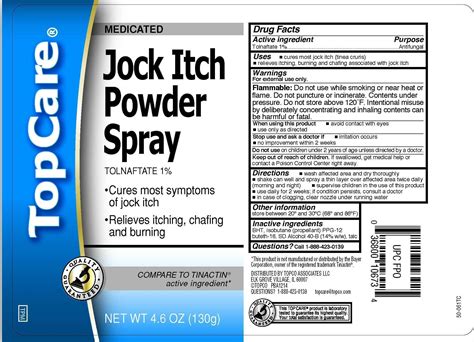 Tolnaftate Jock Itch Powder Aerosol Spray