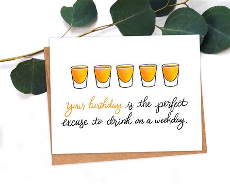 Shots Birthday Card Drinking Alcohol 21st Birthday A2 Etsy