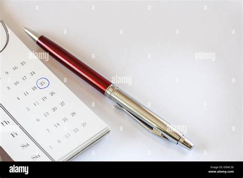 Calendar And Pen Stock Photo Alamy