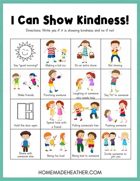 Free Preschool Kindness Activity Printables Homemade Heather