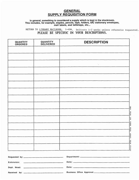 Supply Order Form Template