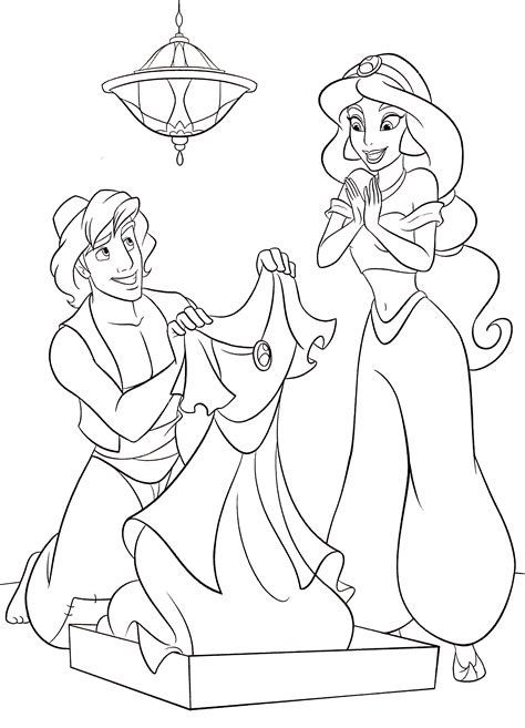 In the disney movie, cinderella has a fairy godmother that appears and said she has always been watching over her. Walt Disney Coloring Pages - Prince Aladdin & Princess ...