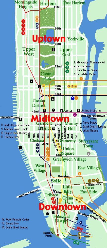 New York Downtown Map Tourist Map Of English
