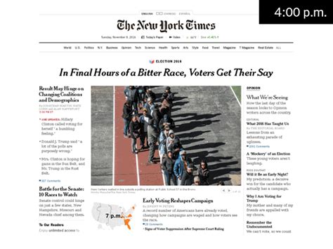 In 13 Headlines The Drama Of Election Night The New York Times