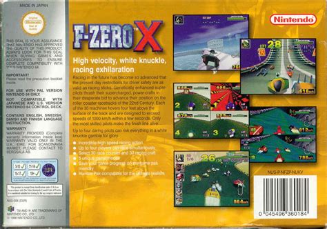 F Zero X 1998 Nintendo 64 Box Cover Art Mobygames