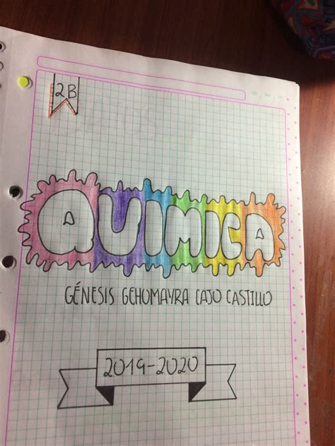 Carátula a mano de Química Portadas de cuadernos Portada de cuaderno