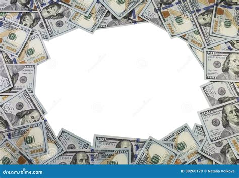A Frame Made Of 100 Dollar Bills On White Background Stock Image