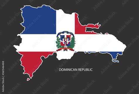 Sticker Outline Map Of The Dominican Republic Flag Dominican Republic Stock Vector Adobe Stock