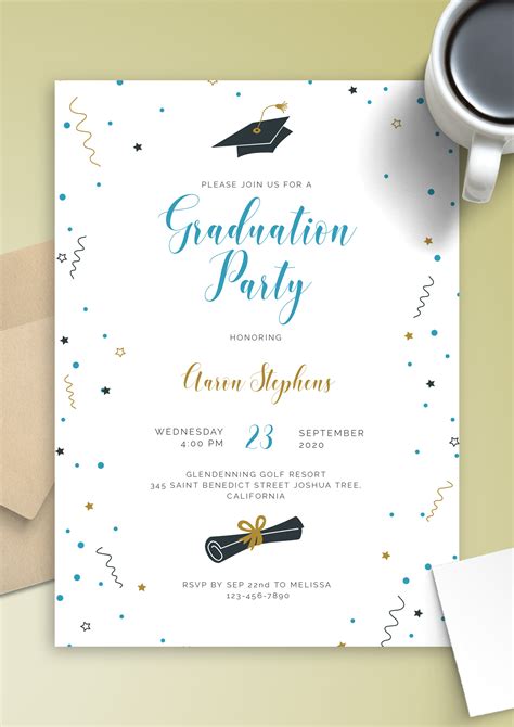 Confetti Graduation Invitation Graduation Invitation Design