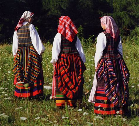 Southern Samogitia Rgion Folk Costume Lithuania Tenun Dress Empire