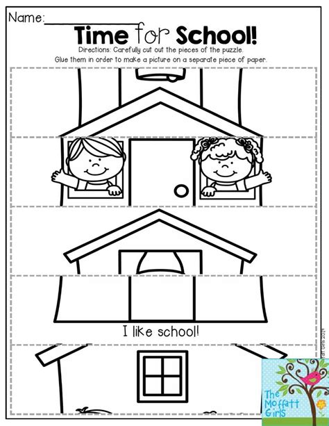A Printable Worksheet For The Time For School With Two Children In A House