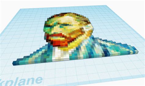 Van Gogh Pixel Art Created Entirely With Tinkercad Rtinkercad