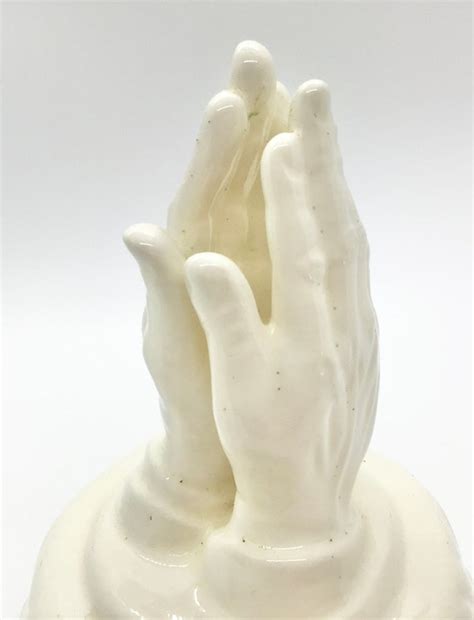 Vintage White Ceramic Praying Hands Catholic Christian Etsy