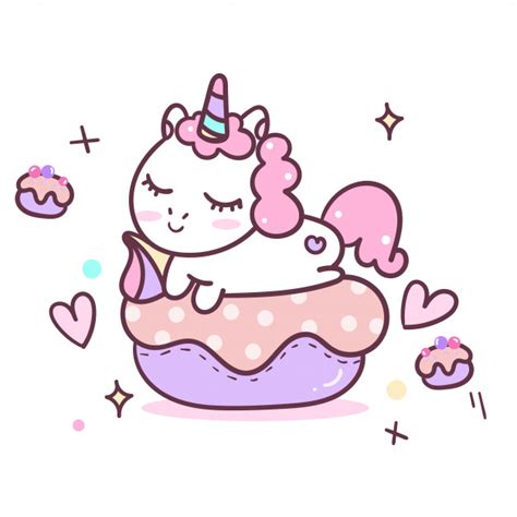 How to draw a cartoon unicorn cake. Unicorn cute cartoon illustration: cake Vector | Premium Download