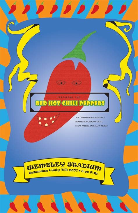 Näytä lisää sivusta wembley stadium connected by ee facebookissa. Red Hot Chili Peppers Concert Poster. Wembley Stadium 2007.
