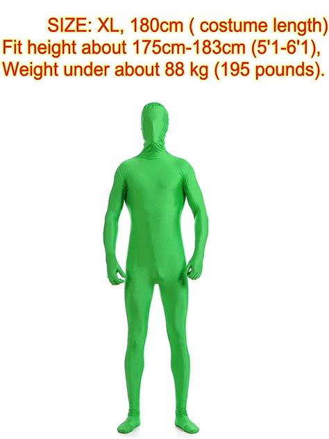 Jzk Xl 180cm Extra Large Full Body Green Suit With Head Stretchy