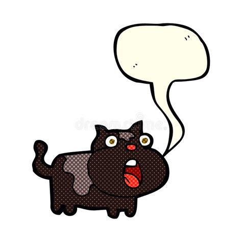 Cartoon Shocked Cat With Speech Bubble Stock Illustration