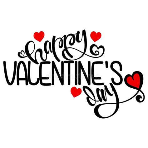 Valentines Day Hand Lettering Text Vector Illustration Stock Vector