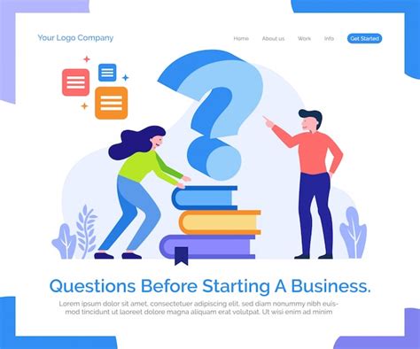 Premium Vector Landing Page Template Questions Before Starting A