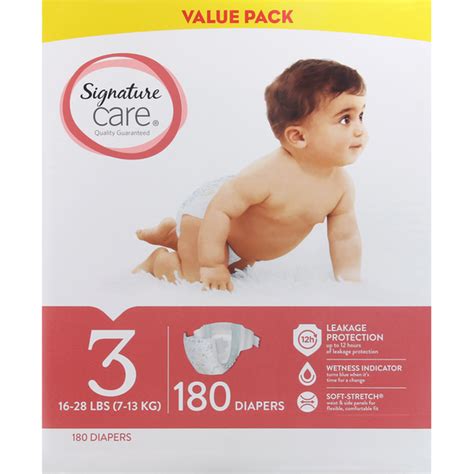 Signature Care Diapers 3 16 28 Lbs Value Pack 180 Each Instacart