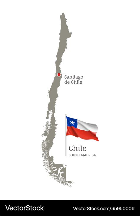 Silhouette Chile Country Map Royalty Free Vector Image