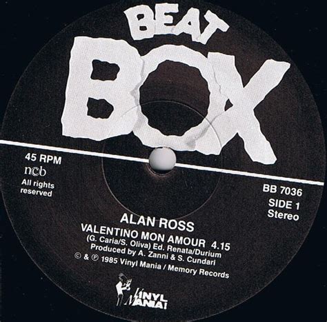 Alan Ross Valentino Mon Amour Vinyl Pussycat Records