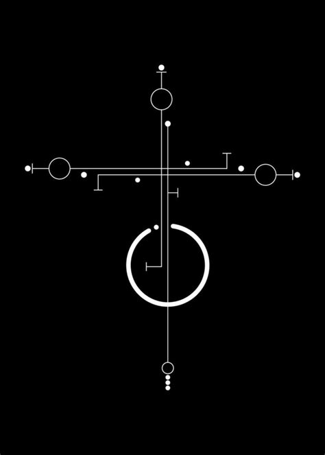 Linear Minimalist Cross Tattoo Sacred Geometry Mystical Center