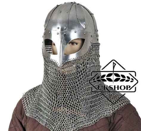 Viking Chainmail Helmet For Battle Armor 18g Steel And Chainmail Sca