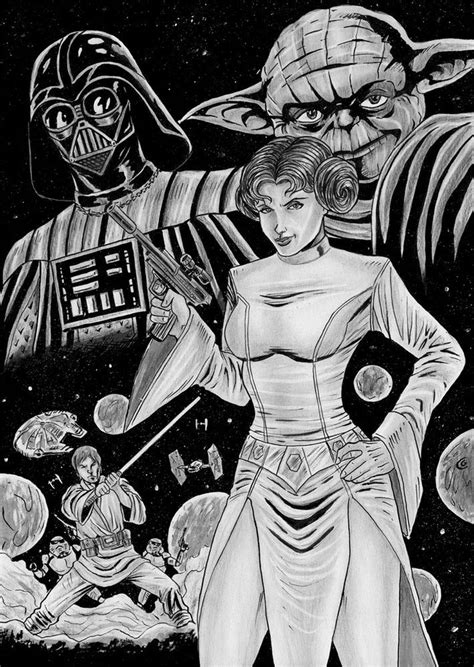 Star Wars By Artist Cesar Grego Art Pinup Drawing Original Art Pinup Drawing Original Art