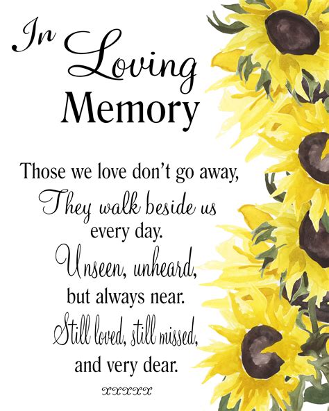 In loving memory printable Yellow Sunflowers Wedding memorial sign