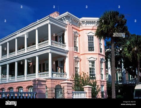 South Carolina Charleston Beautiful Antebellum Mansions Along The