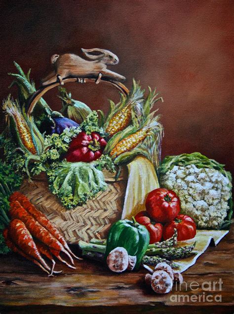 Srb Veggie Basket Painting By Susan Herber Fine Art America