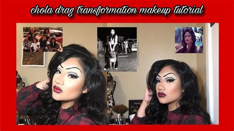 Old School Chola Drag Transformation Makeup Tutorial Youtube