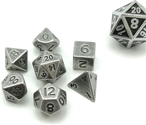 Bescon 10mm Mini Solid Metal Dice Set Old Nickle Ancient Mini Metallic