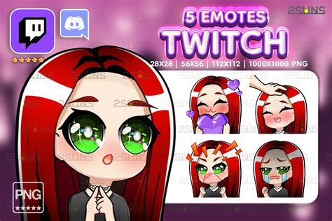 Girl Chibi Emotes Twitch Red Hair Png Grafik Von 2suns · Creative Fabrica