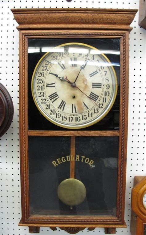 325 Regulator H Wall Clock With Calendar By Sessions Lot 325