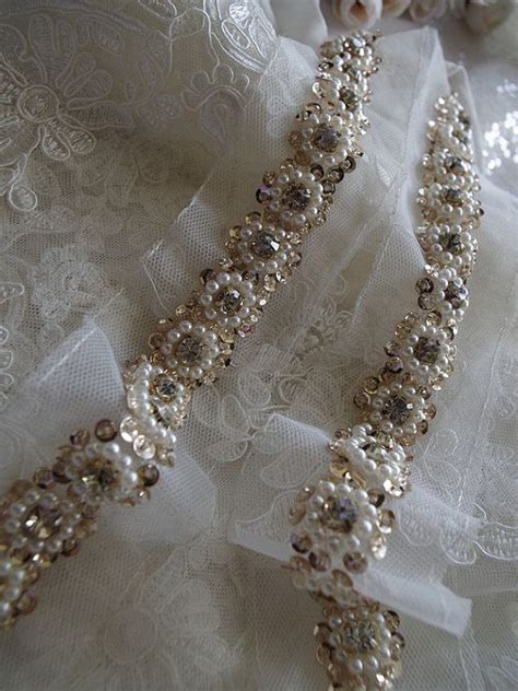 Beaded Trim Rhinestone Trim Bridal Sash Trim Jewelry Trim Etsy