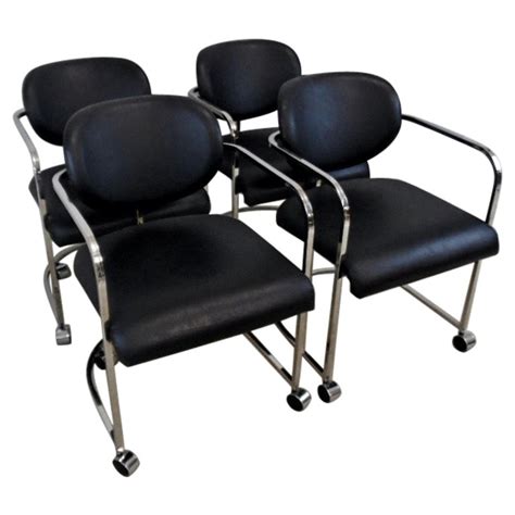 There are 124 caster chair for sale on etsy, and they cost us$ 246.04 on. Four Design Institute America Chrome and Black Leather ...