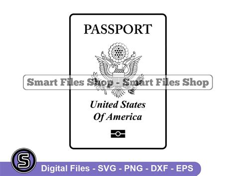 Us Passport Outline Svg Usa Passport Svg Passport Svg Etsy Canada