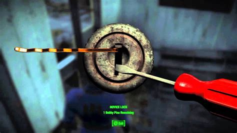Also, just try searching for a list of bobby pins in this game, no one knows. FALLOUT 4 ( HOW TO PICK A LOCK WITH A BOBBY PIN ) - YouTube