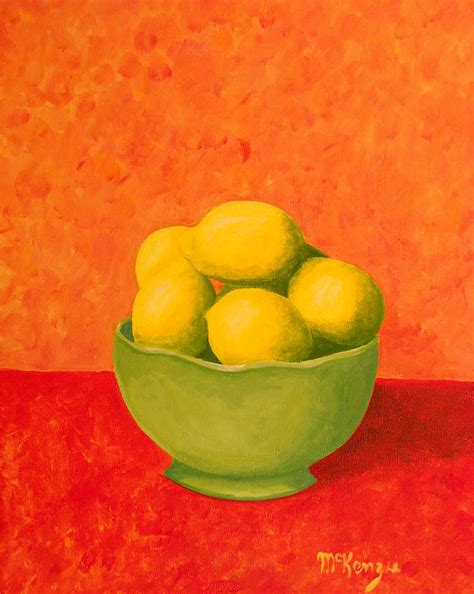 Bowl Of Lemons Painting By Robb Mckenzie Fine Art America