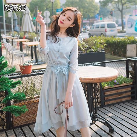 Buy 2017 Spring And Autumn Fitted With A New Style Of Women S Chiffon Dress