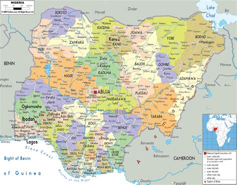 Large Political And Administrative Map Of Nigeria With Roads Cities