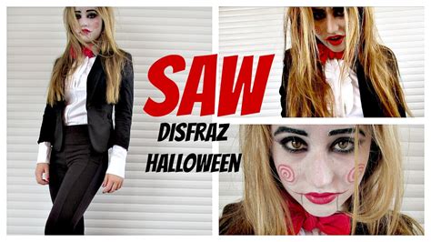 saw maquillaje y disfraz casero billy halloween sencillo y rapido diy youtube